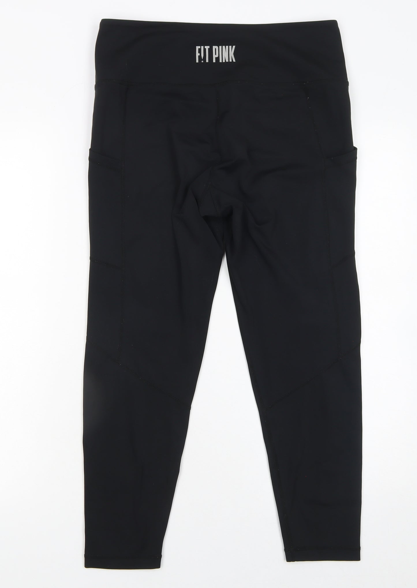 Fit Pink Womens Black Leggings Size 12 Slim Stretch Activewear Trousers