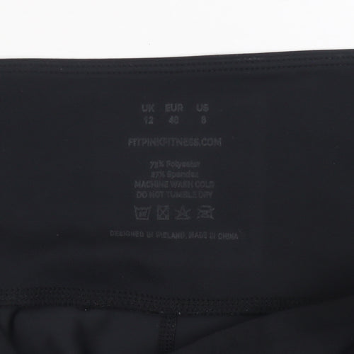 Fit Pink Womens Black Leggings Size 12 Slim Stretch Activewear Trousers