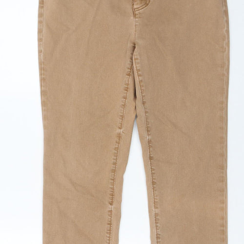 Lands' End Women's Beige Skinny Jeans Size 14 Stretch Denim
