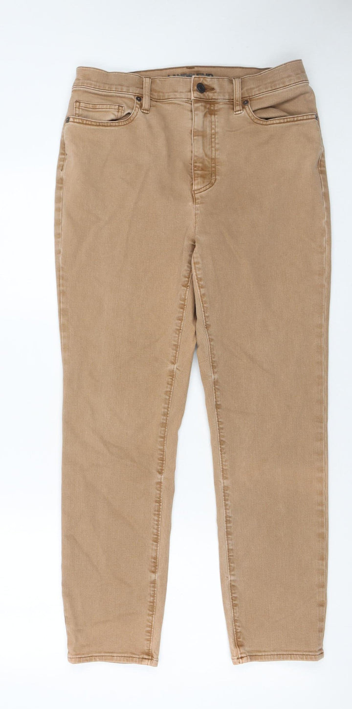 Lands' End Women's Beige Skinny Jeans Size 14 Stretch Denim