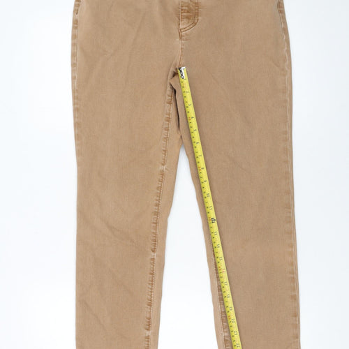 Lands' End Women's Beige Skinny Jeans Size 14 Stretch Denim