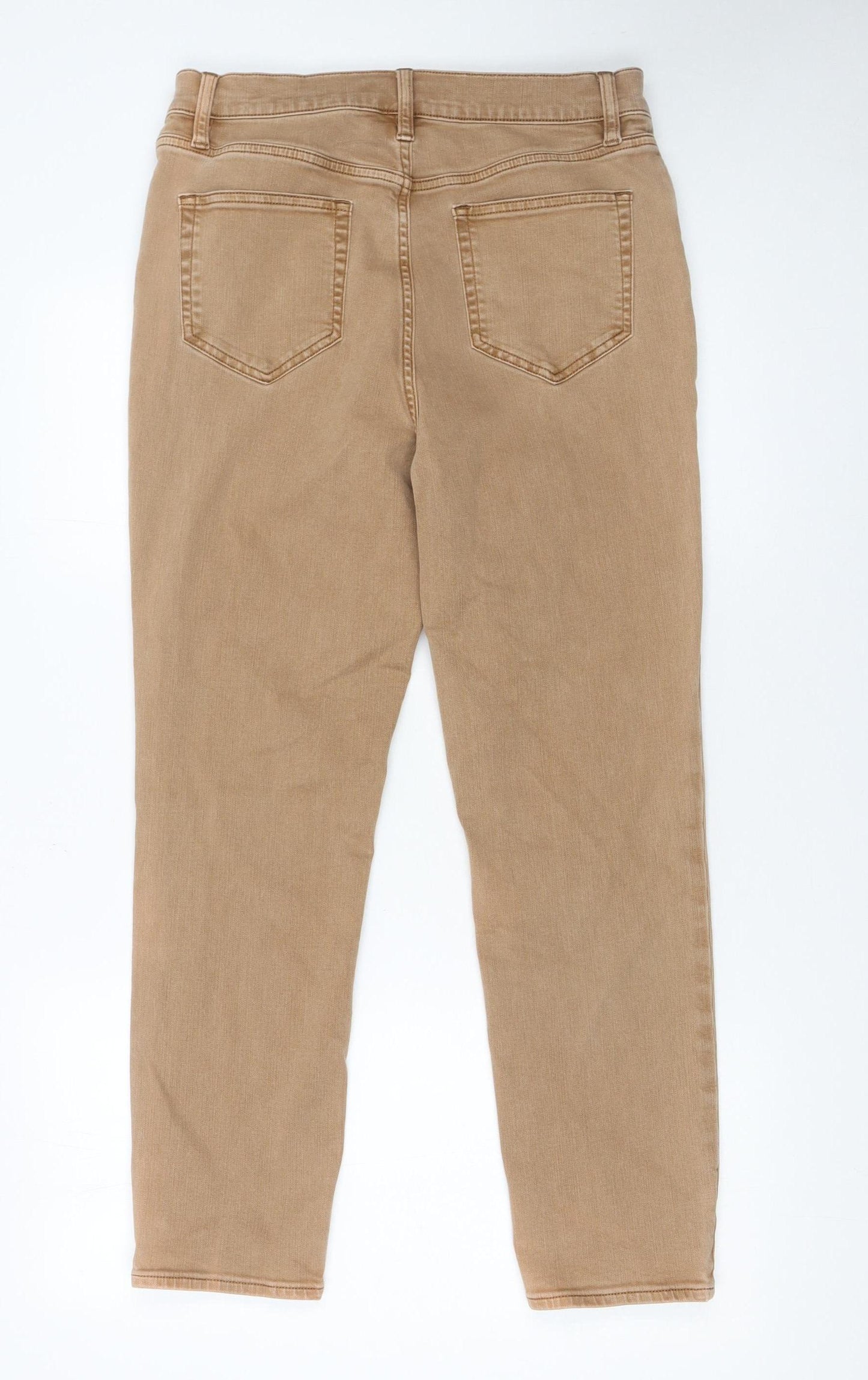 Lands' End Women's Beige Skinny Jeans Size 14 Stretch Denim