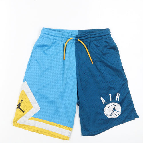 Nike Boys Blue Colourblock Athletic Basketball Shorts 8-10 Years