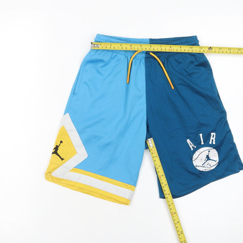 Nike Boys Blue Colourblock Athletic Basketball Shorts 8-10 Years