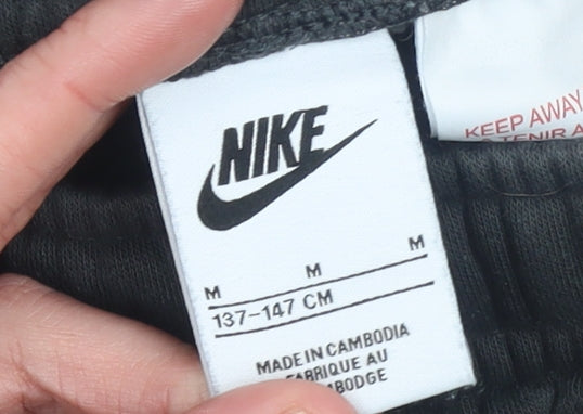 Nike Boys Black Cargo Jogger Trousers M 137-147cm with Gold Swoosh