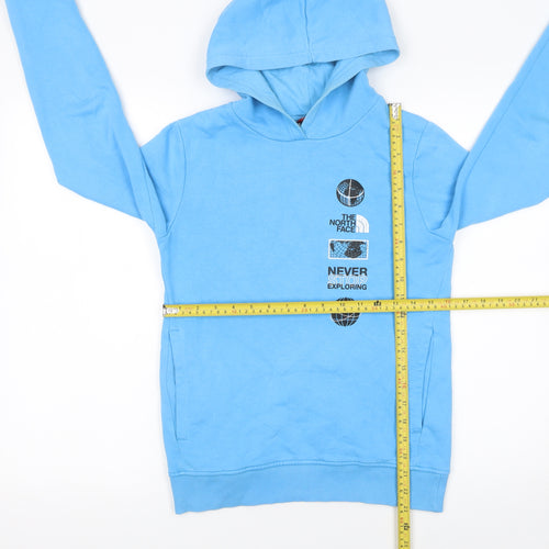 The North Face Boys Blue XL Pullover Hoodie Cotton Blend Graphic Sweatshirt