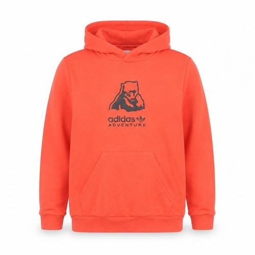 Adidas Boys Orange Adventure Logo Hoodie 11-12 Years Pullover Sweatshirt