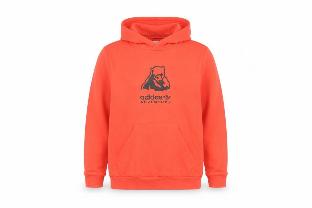 Adidas Boys Orange Adventure Logo Hoodie 11-12 Years Pullover Sweatshirt