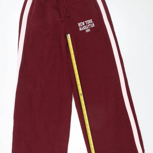 Zara Women’s Red Sweatpants M Elastic Waist Cotton Blend