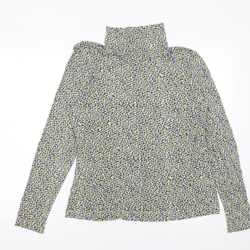 H&M Womens Multicoloured Roll Neck Long Sleeve Jersey Top Size L