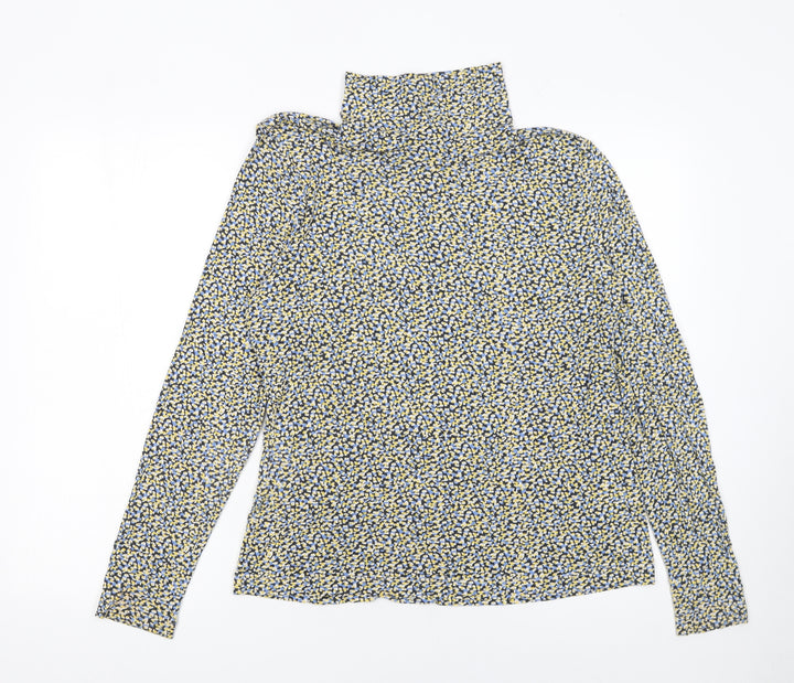 H&M Womens Multicoloured Roll Neck Long Sleeve Jersey Top Size L