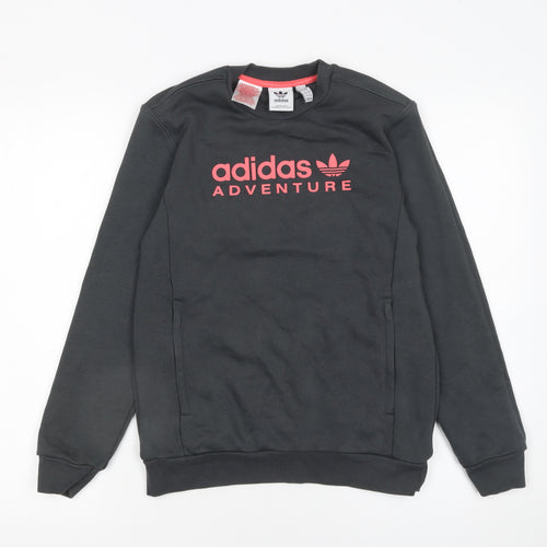 Adidas Girls Black Adventure Logo Pullover Sweatshirt 11-12 Years
