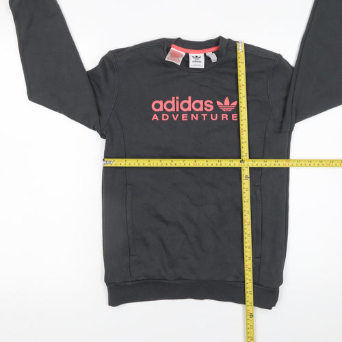 Adidas Girls Black Adventure Logo Pullover Sweatshirt 11-12 Years