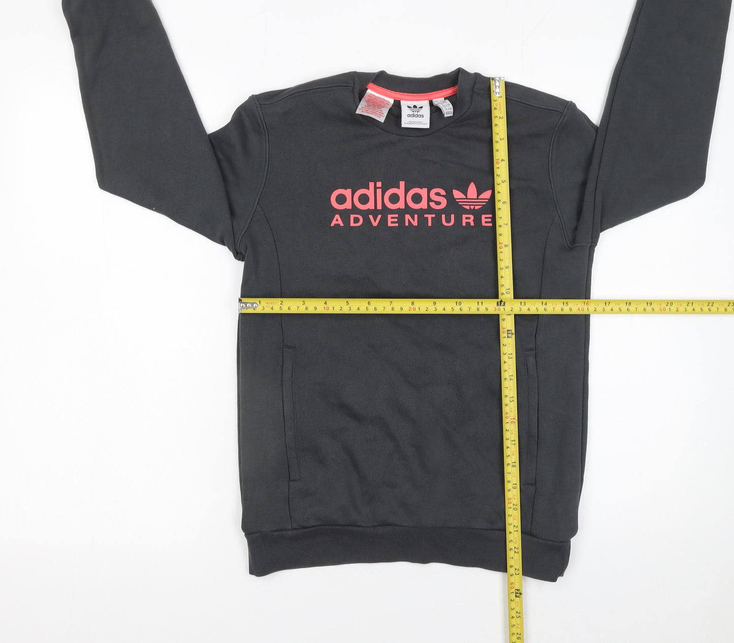 Adidas Girls Black Adventure Logo Pullover Sweatshirt 11-12 Years