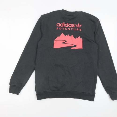 Adidas Girls Black Adventure Logo Pullover Sweatshirt 11-12 Years