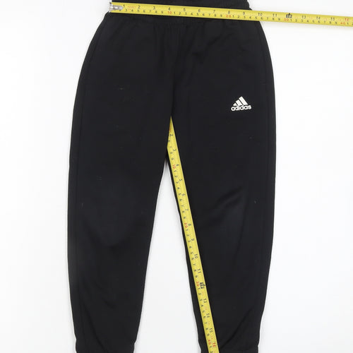 Adidas Boys Black Jogger Trousers 2XS 5-6 Years Elastic Waist Activewear