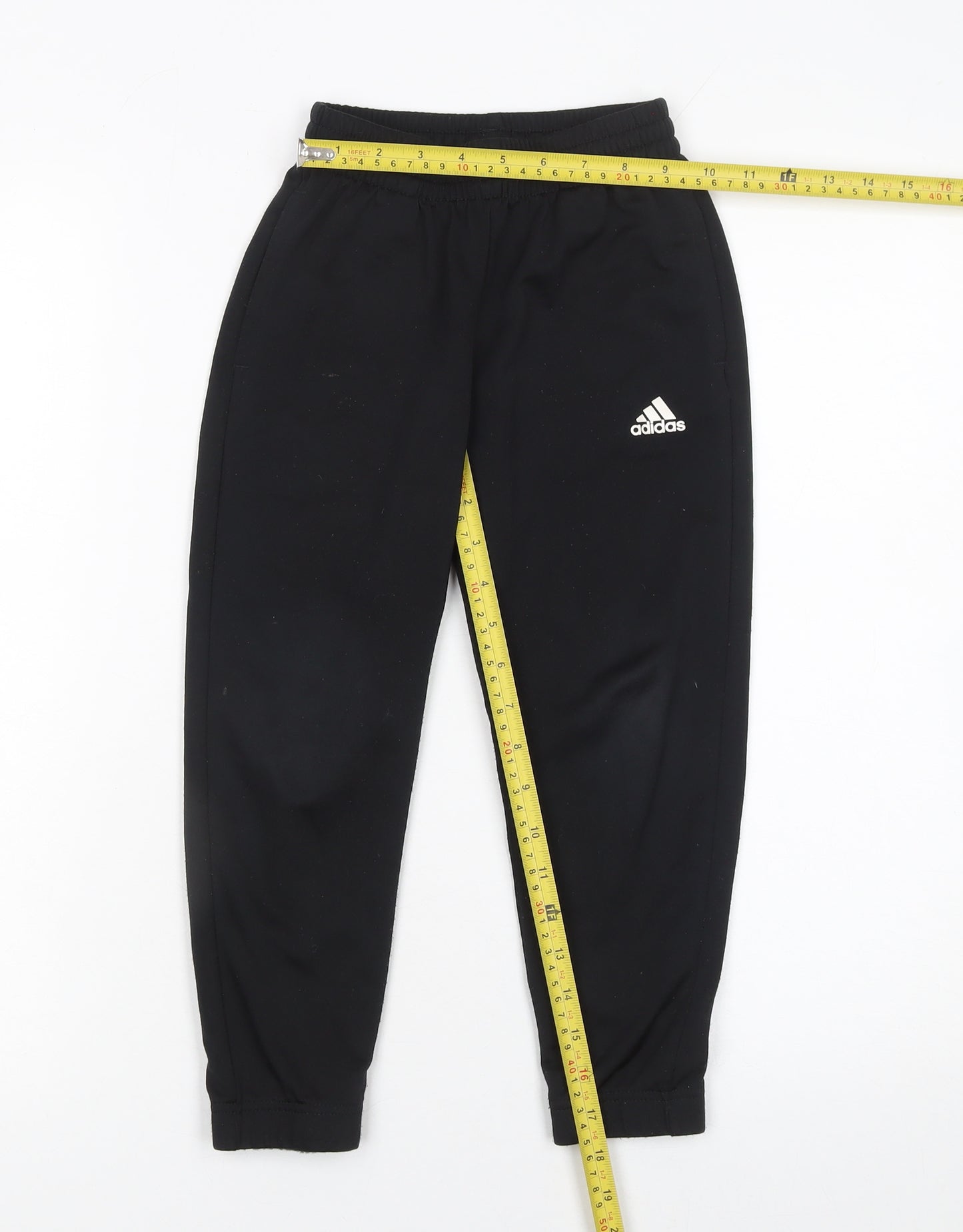 Adidas Boys Black Jogger Trousers 2XS 5-6 Years Elastic Waist Activewear
