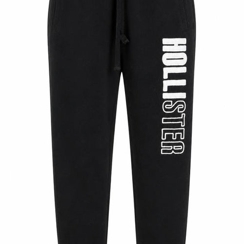 Hollister Womens Black Jogger Trousers XS Fleece Logo Casual