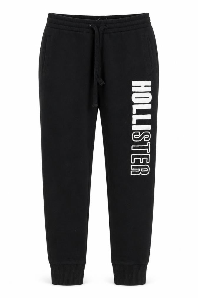 Hollister Womens Black Jogger Trousers XS Fleece Logo Casual