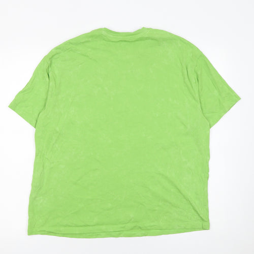 Pull&Bear Women's Green Kombucha Print T-Shirt Size S Casual
