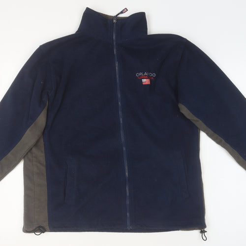U.S.A.P. Men's Blue Fleece Full Zip Jacket Size L Outdoor Casual