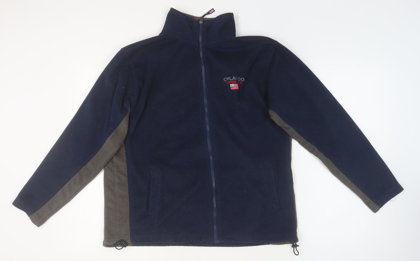 U.S.A.P. Men's Blue Fleece Full Zip Jacket Size L Outdoor Casual