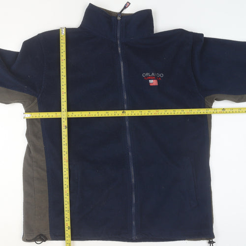 U.S.A.P. Men's Blue Fleece Full Zip Jacket Size L Outdoor Casual