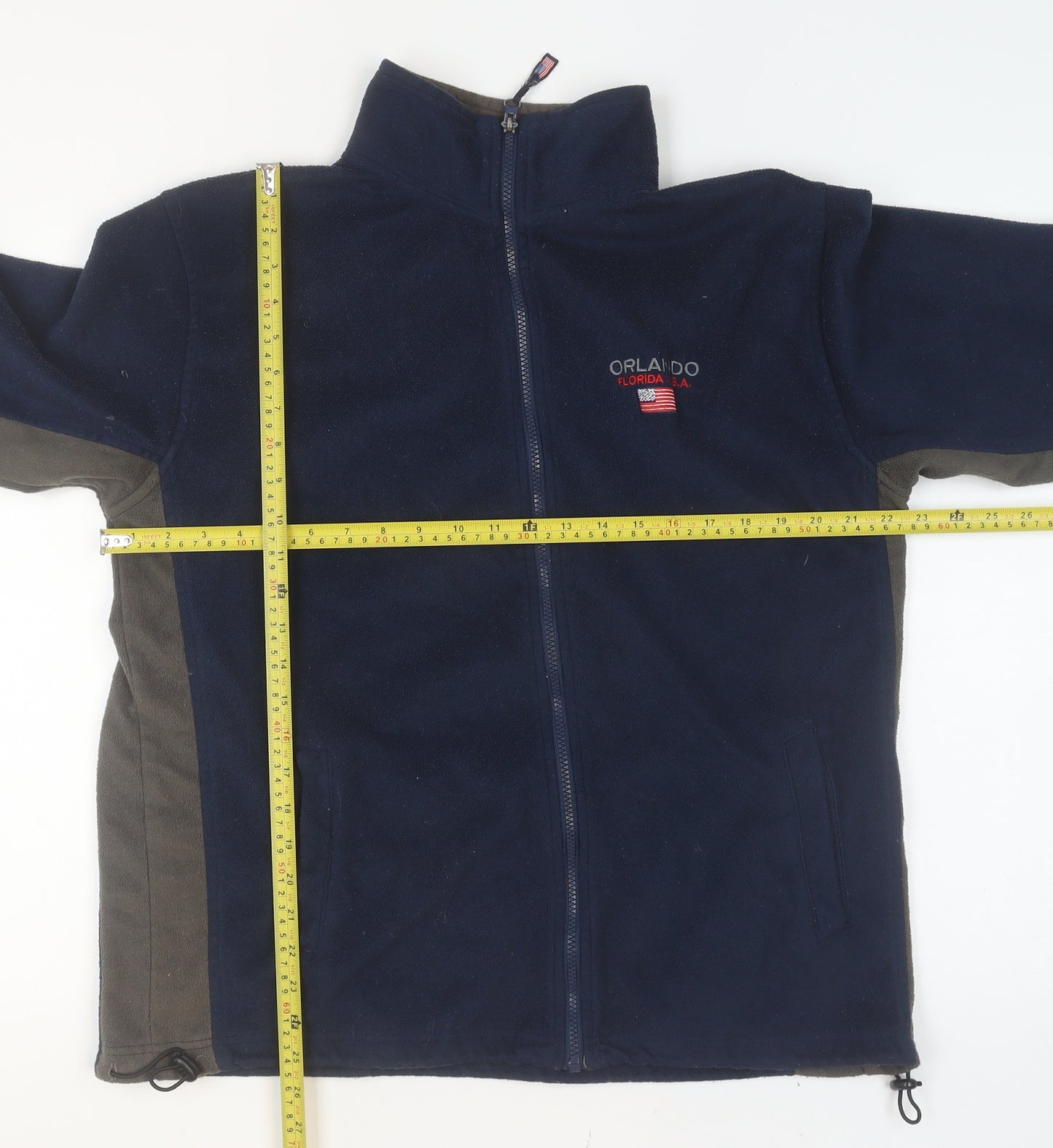 U.S.A.P. Men's Blue Fleece Full Zip Jacket Size L Outdoor Casual