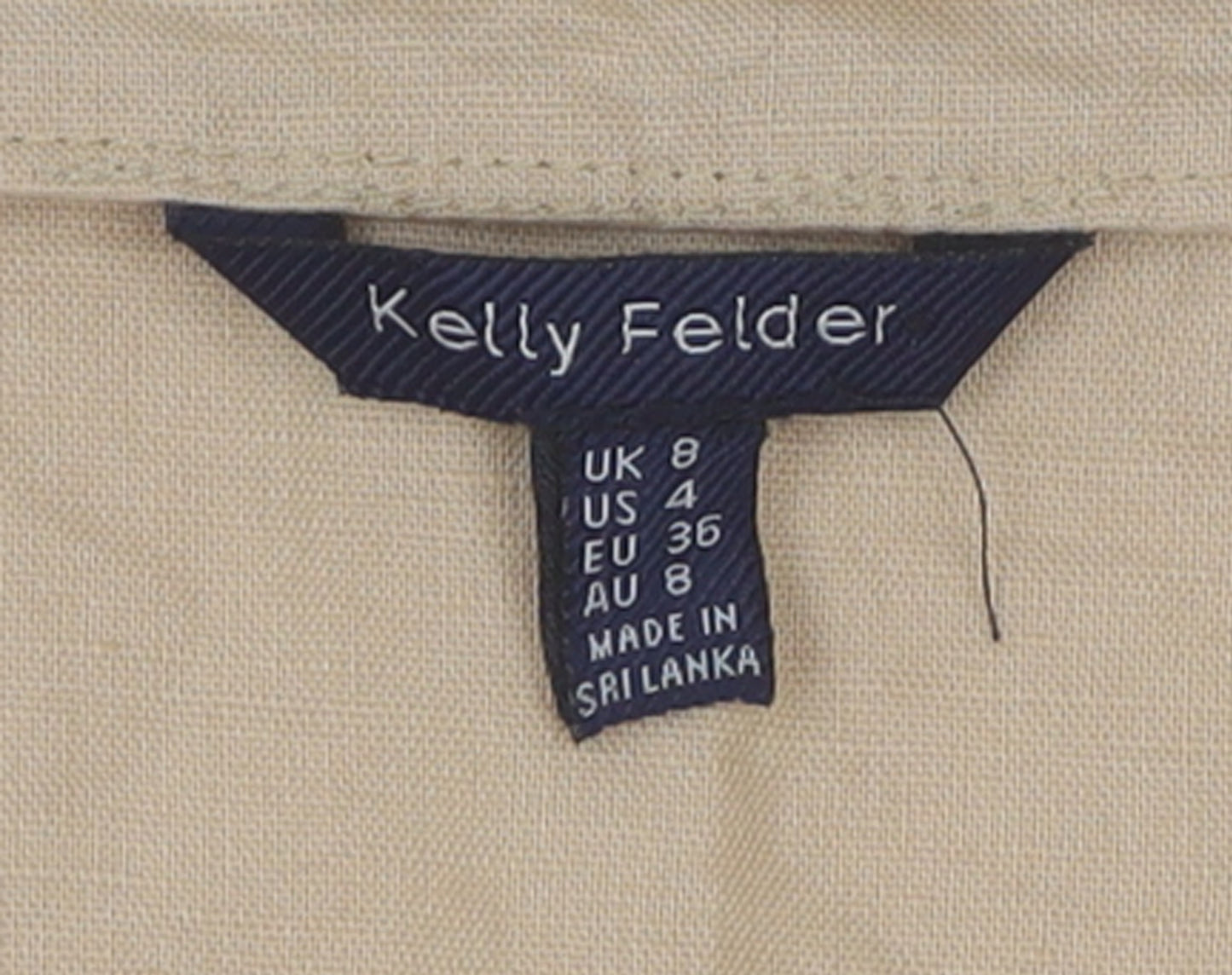Kelly Felder Women’s Beige Linen Blend Cropped Blouse Size 8