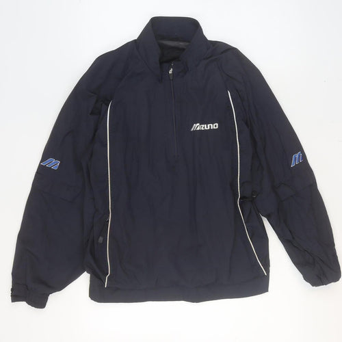 Mizuno Men's Blue Medium Track Jacket Lightweight Polyester