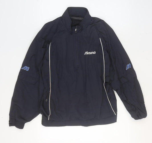 Mizuno Men's Blue Medium Track Jacket Lightweight Polyester