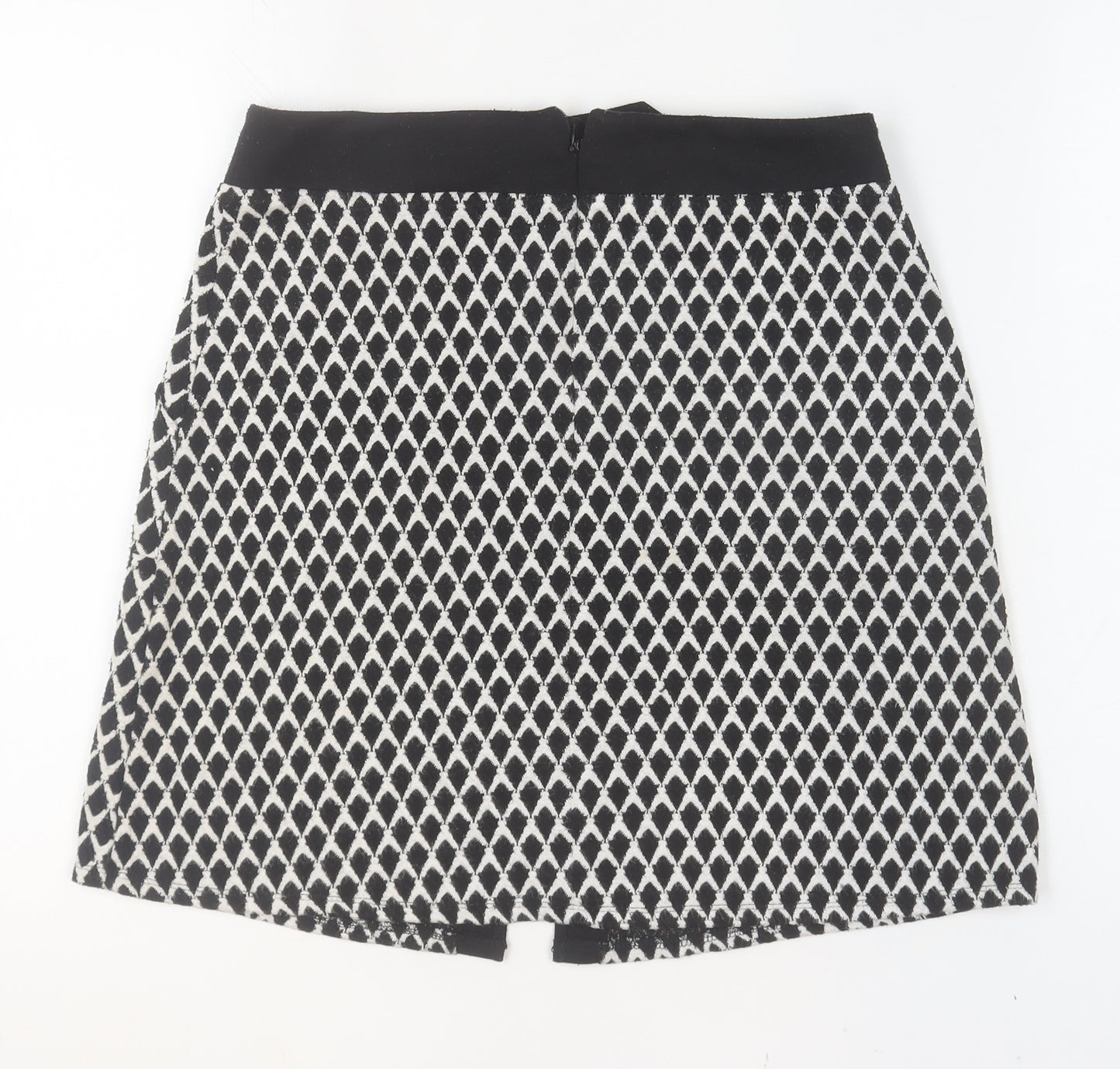 Wallis Women’s Black Geometric Knee Length Pencil Skirt Size 10