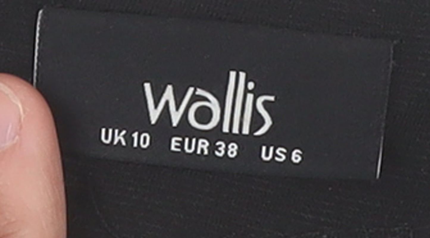 Wallis Women’s Black Geometric Knee Length Pencil Skirt Size 10