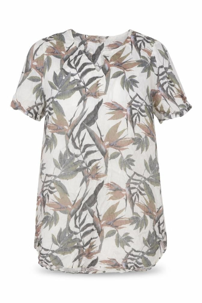 Front view of Marisa & Marie Women's Multicoloured Linen Shift Dress 2XL