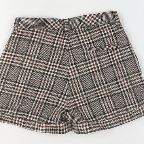 Tyess Girls Brown Check Chino Shorts Size 10A 140cm 100% Cotton