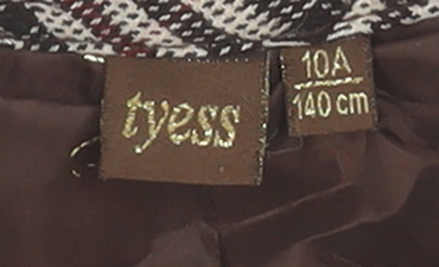 Tyess Girls Brown Check Chino Shorts Size 10A 140cm 100% Cotton