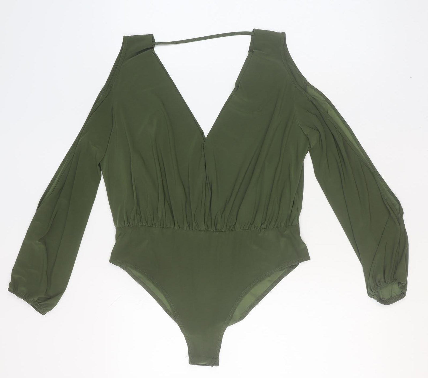 New Look Women's Green Size 16 High Neck Long Sleeve Bodysuit