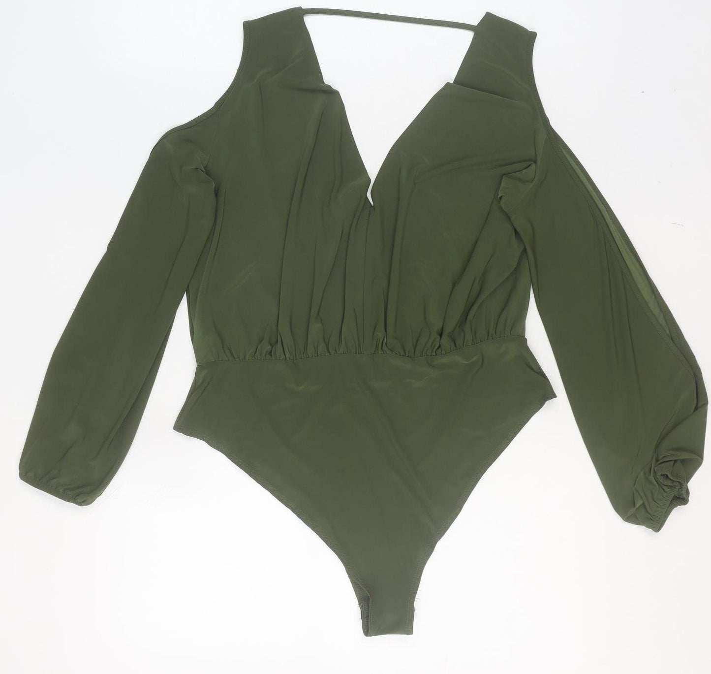 New Look Women's Green Size 16 High Neck Long Sleeve Bodysuit