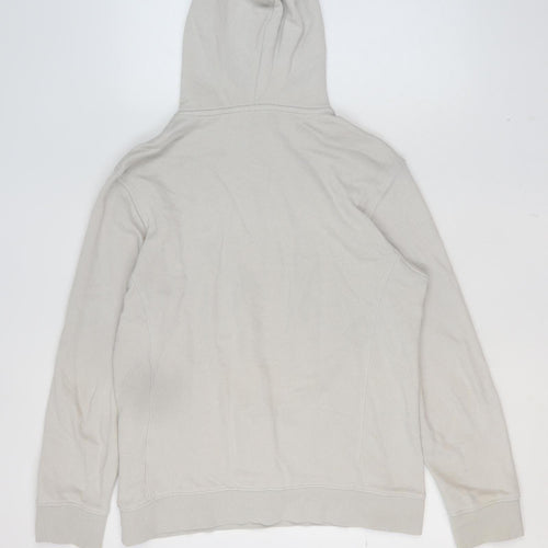 H&M Women's Beige Regular Fit Pullover Hoodie Size 12 Cotton Graphic Print