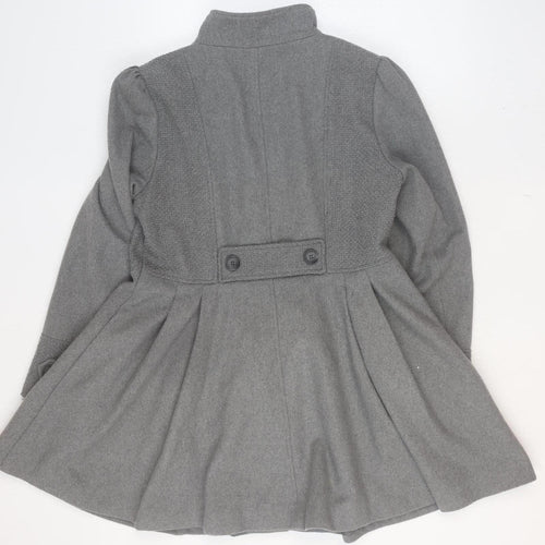 George Womens Grey Military Style Mid-Length Coat Size 16