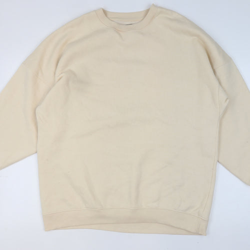 PrettyLittleThing Women Beige Pullover Sweatshirt Size 8 Graphic Print