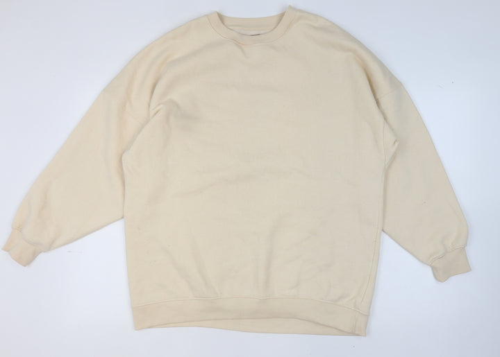 PrettyLittleThing Women Beige Pullover Sweatshirt Size 8 Graphic Print