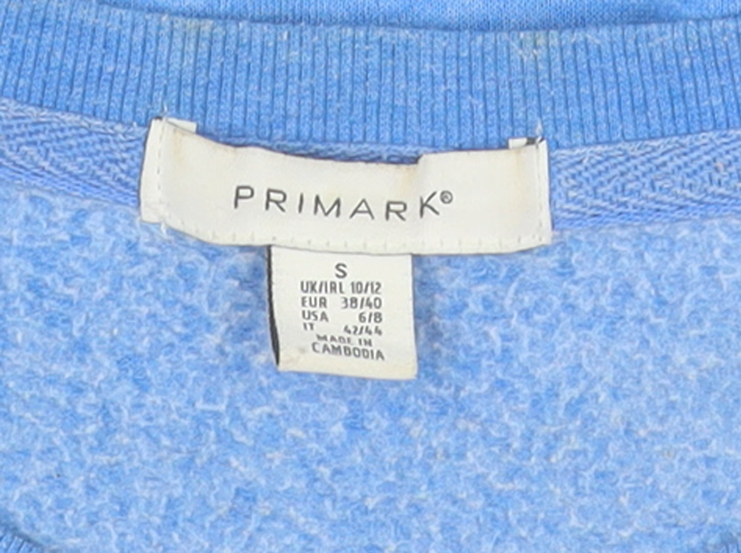 Primark Girls Blue AMOUR Graphic Print Fleece Sweatshirt Size S