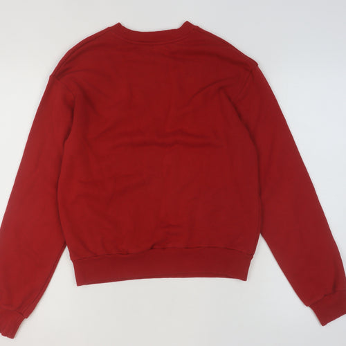 Cheap Monday Women Red XS Pullover Sweatshirt Crew Neck Cotton Blend