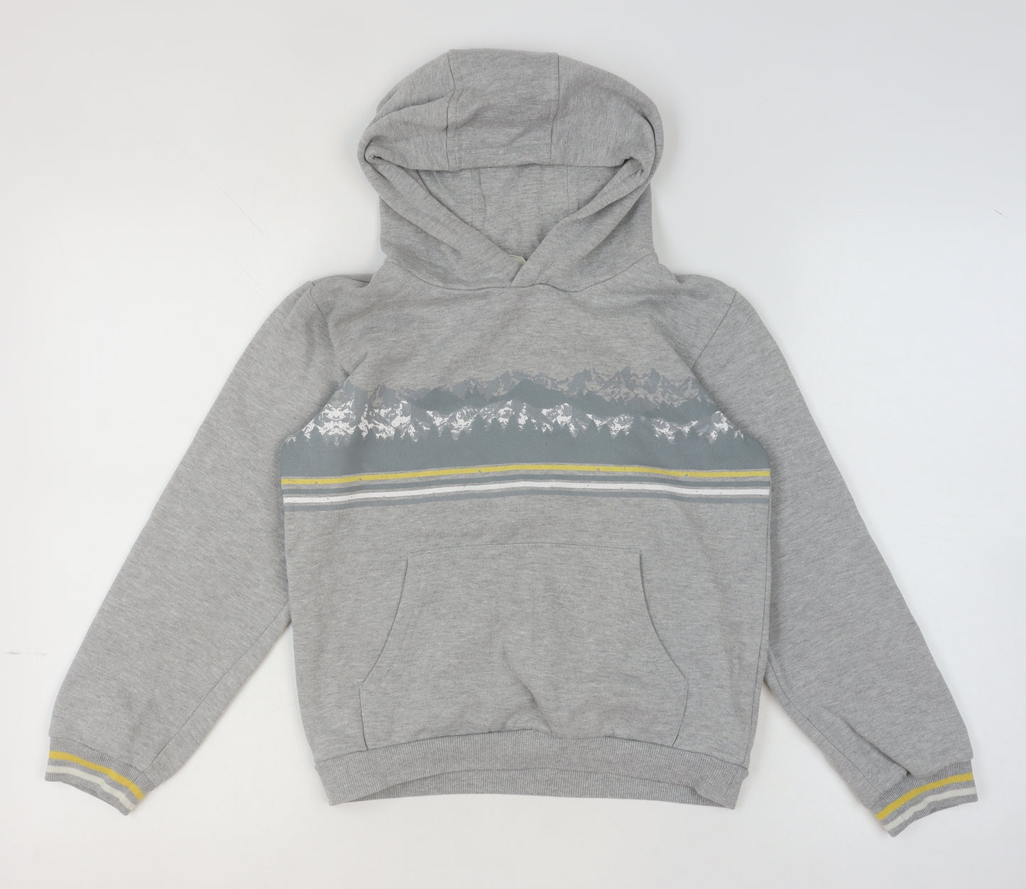 Mountain Warehouse Boys Grey 11-12 Years Pullover Hoodie with Mountain Print