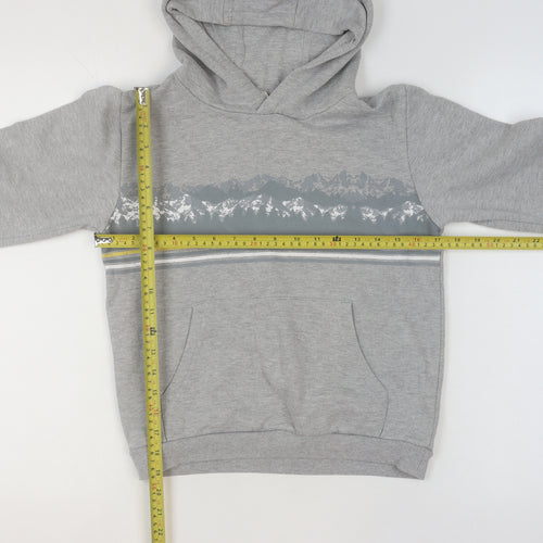Mountain Warehouse Boys Grey 11-12 Years Pullover Hoodie with Mountain Print