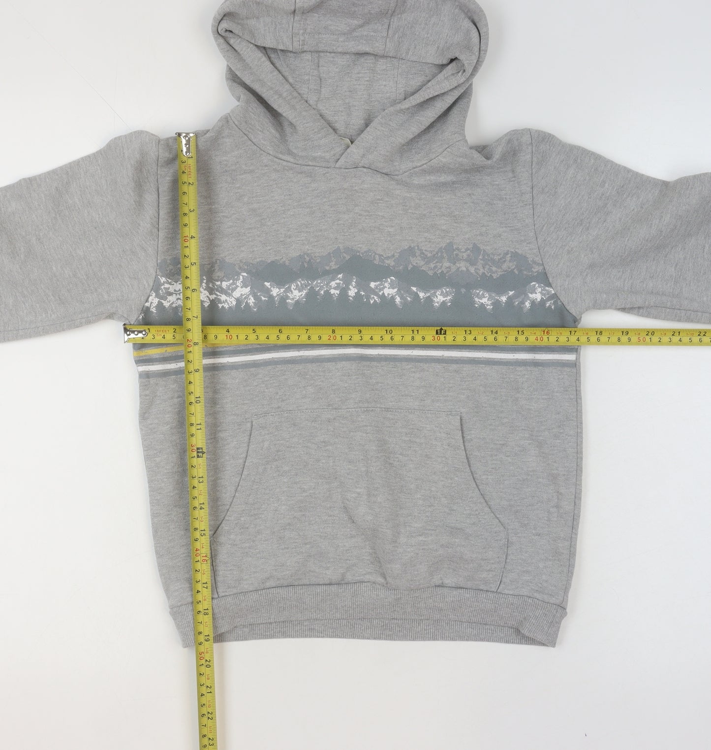 Mountain Warehouse Boys Grey 11-12 Years Pullover Hoodie with Mountain Print