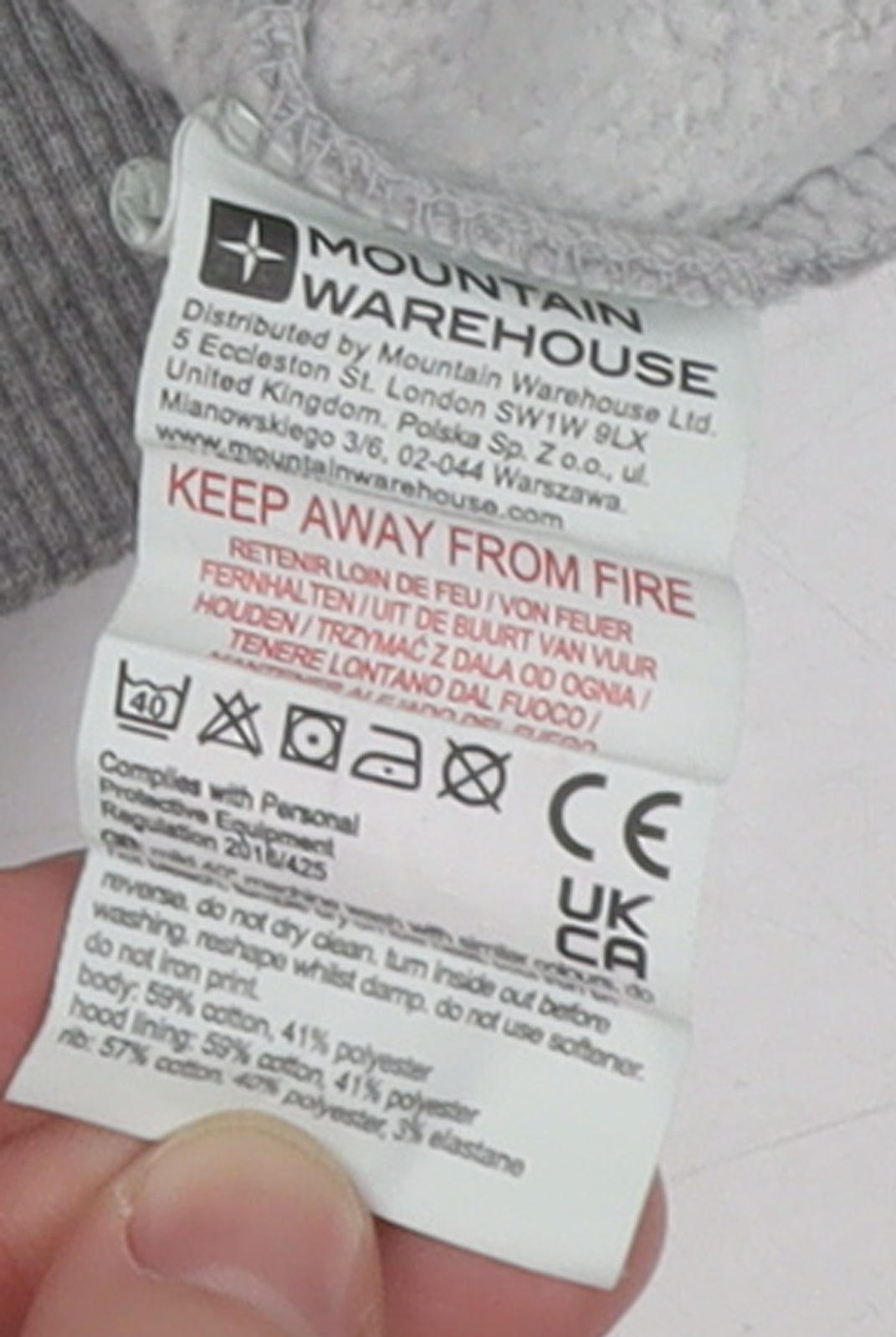 Mountain Warehouse Boys Grey 11-12 Years Pullover Hoodie with Mountain Print