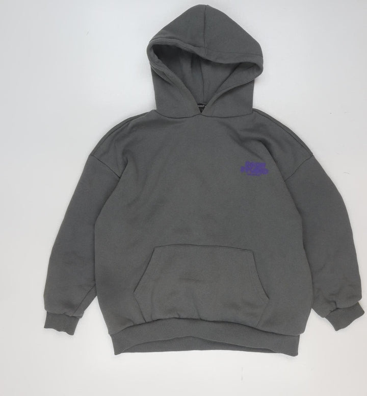 Boohoo Women’s Grey Pullover Hoodie Small Cotton Blend Casual