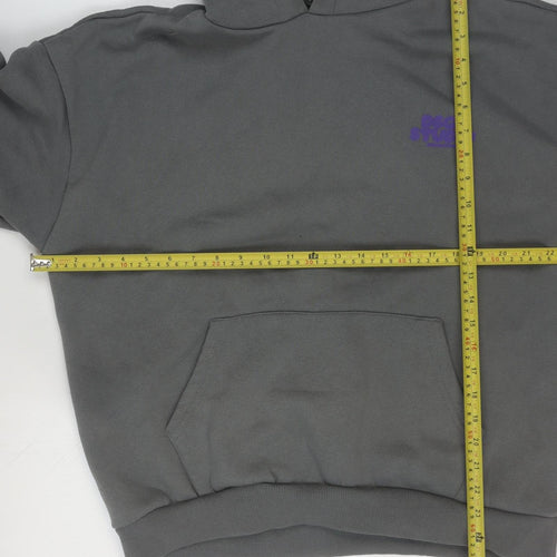 Boohoo Women’s Grey Pullover Hoodie Small Cotton Blend Casual